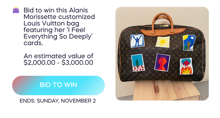 Bid to win an Alanis Morissette customized LV bag
