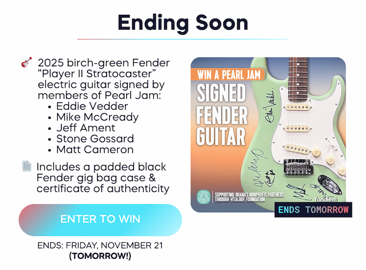 Win a Pearl Jam signed guitar