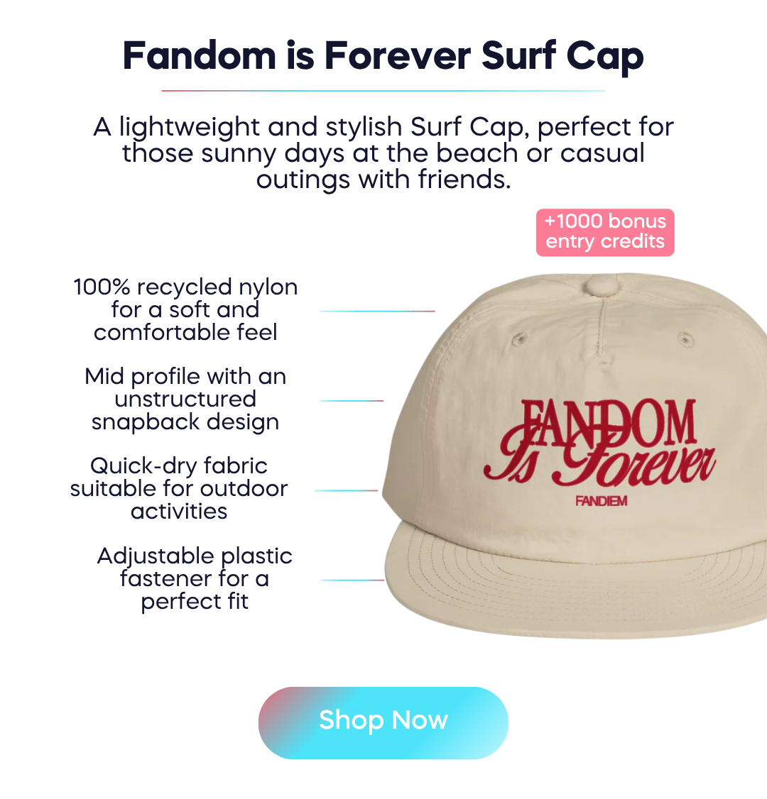 Shop Fandom is forever surf cap