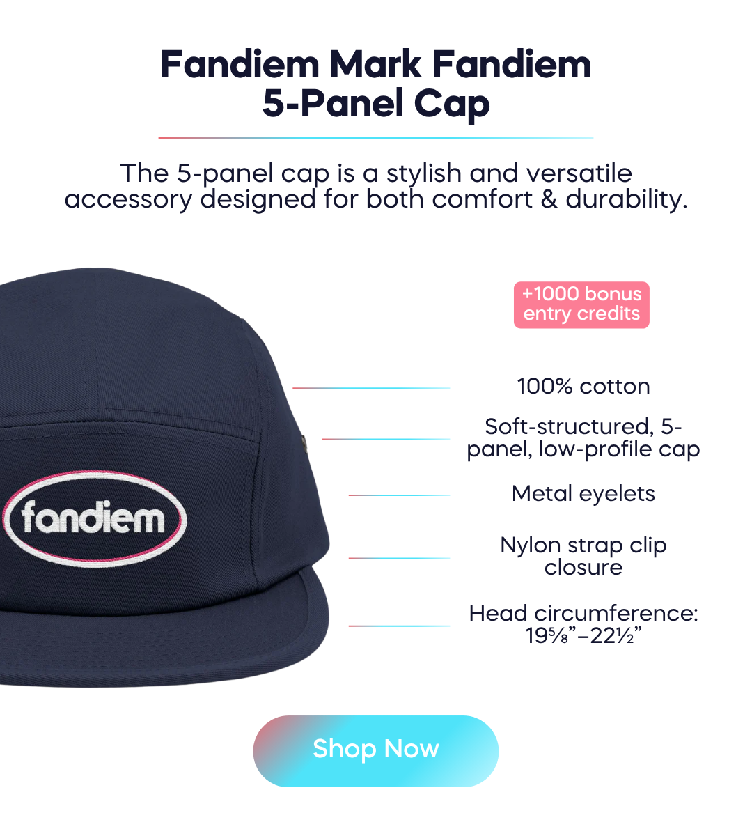 Shop Fandiem 5-panel cap