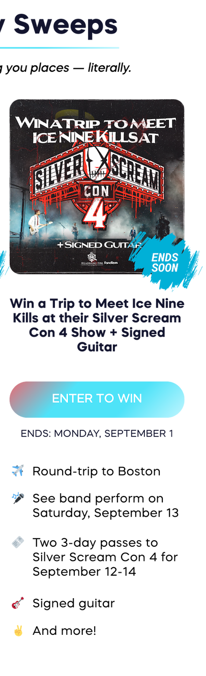 Win a trip to meet Ice Nine Kills at their Silver Scream Con 4 Show + signed guitar