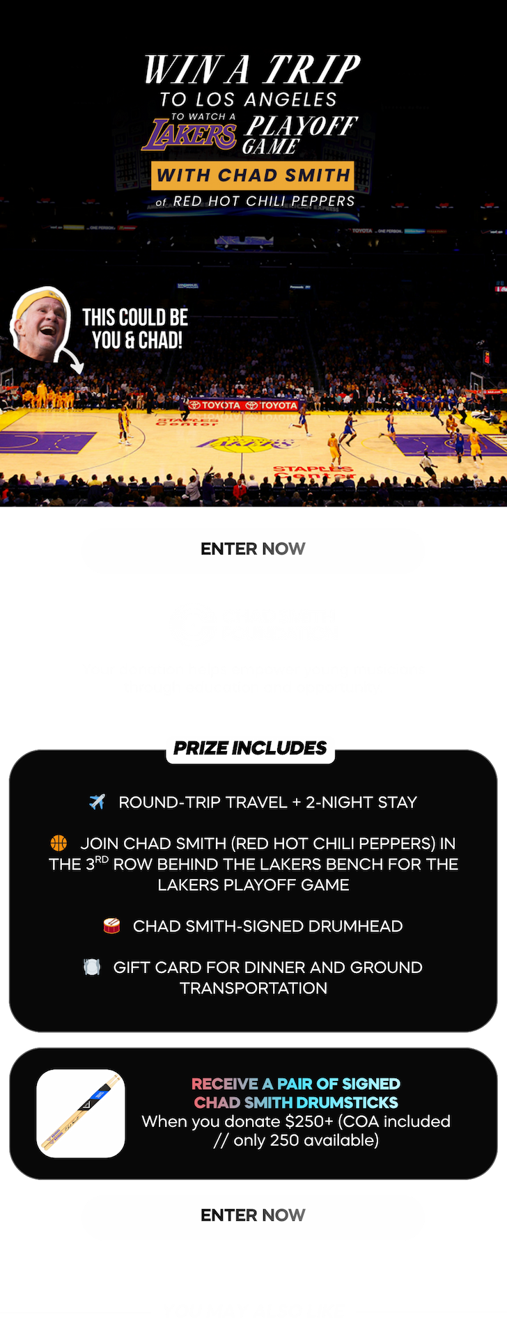 Win a trip to watch a Lakers playoff game with Chad Smith