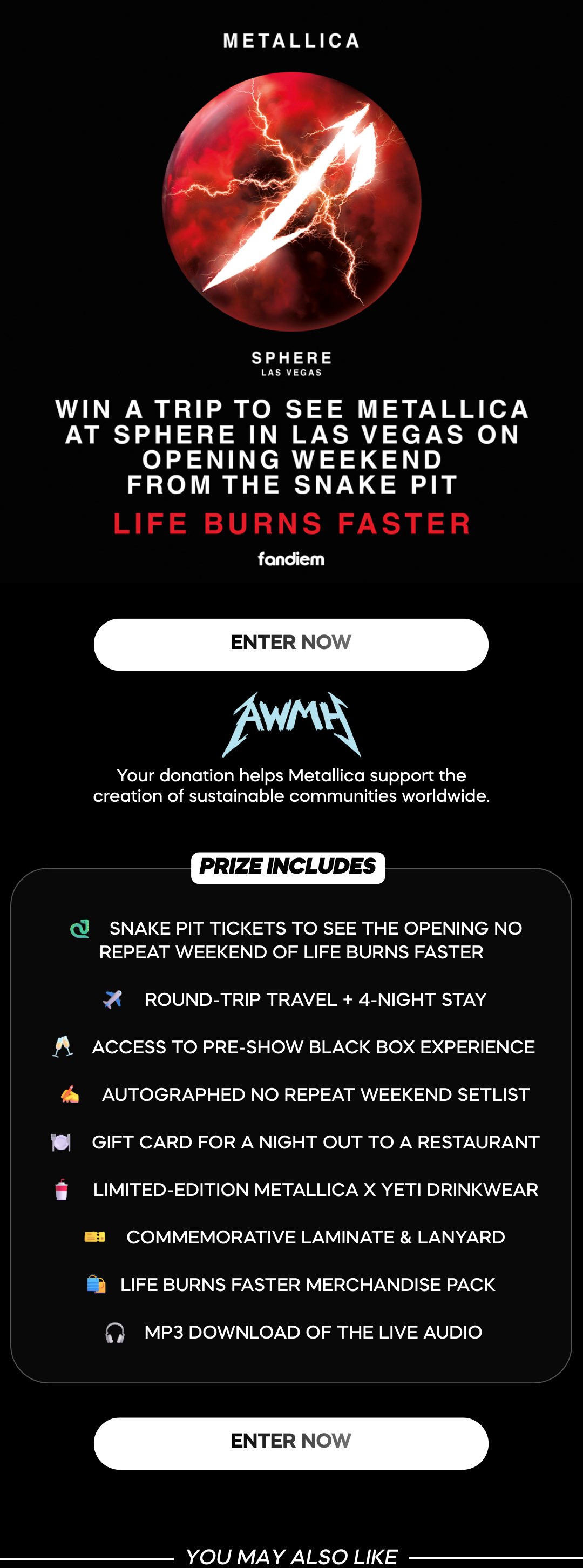 Win a trip to see Metallica