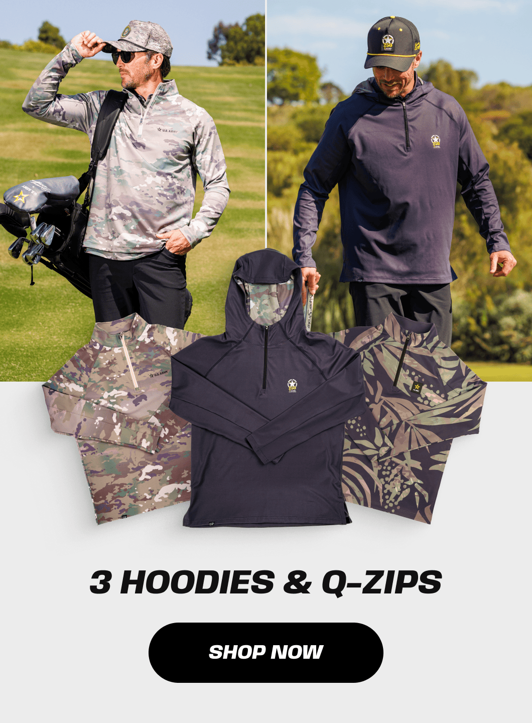 3 HOODIES & Q-ZIPS