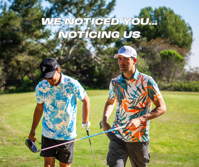 TEXT: LOOK GOOD, PLAY GOOD IMAGE: models wearing matching polos