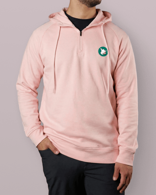 Men's Ultra Q-Zip Hoodie - Pink Azalea