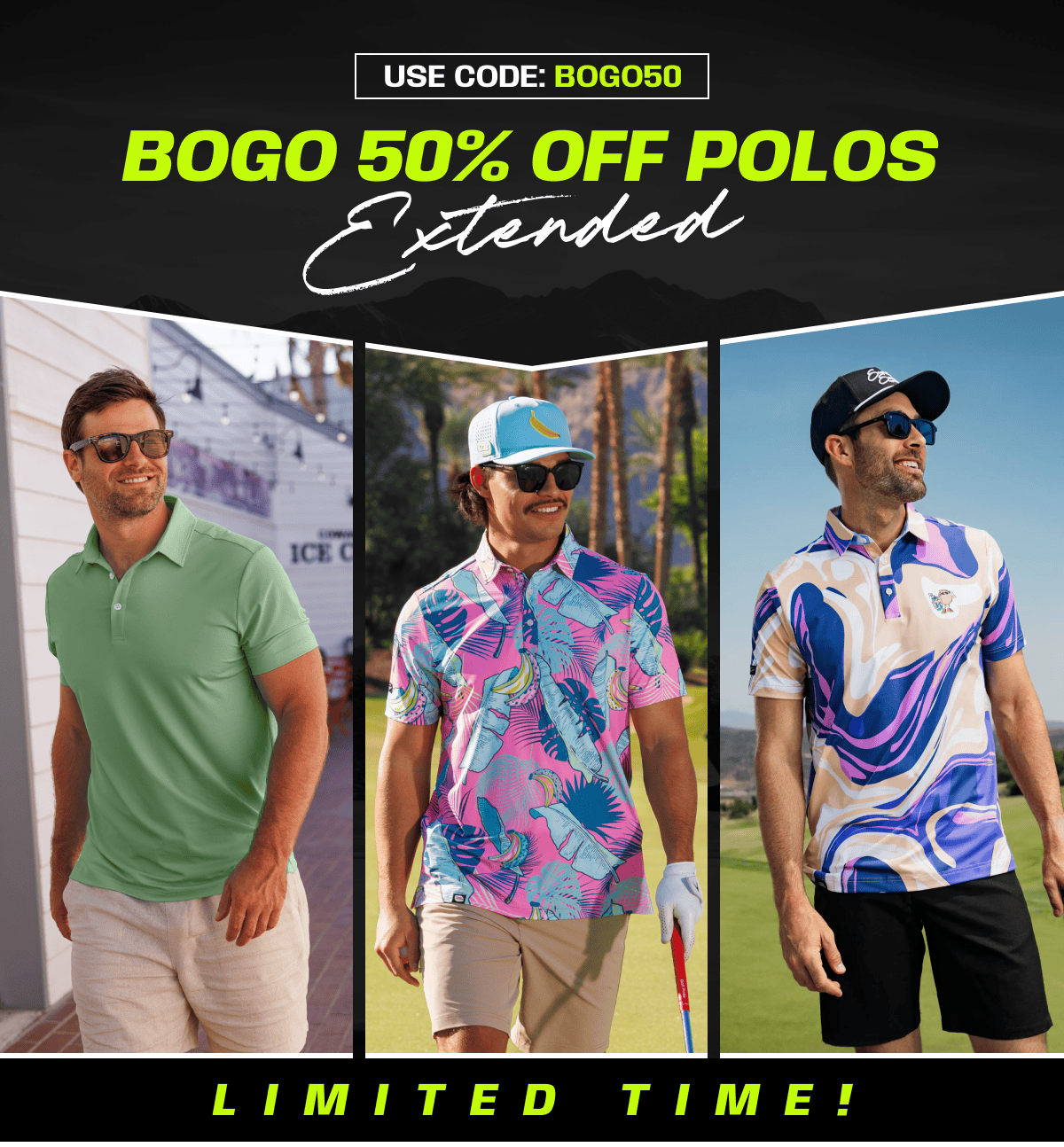 BOGO 50% OFF POLOS - EXTENDED