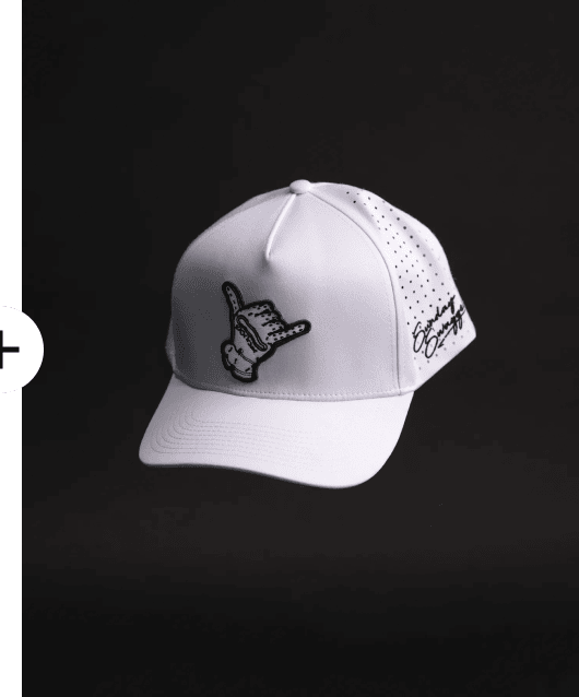 Hang Loose Snapback Hat - White