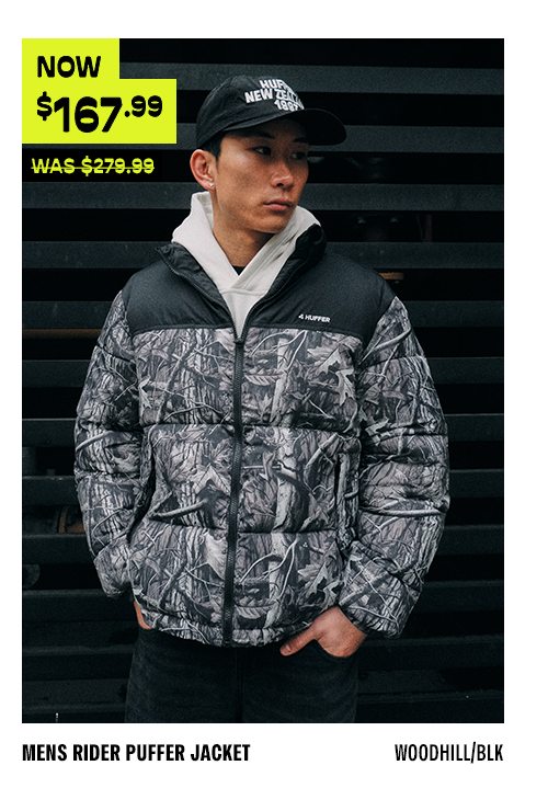 MENS RIDER PUFFER JACKET WOODHILL/BLK