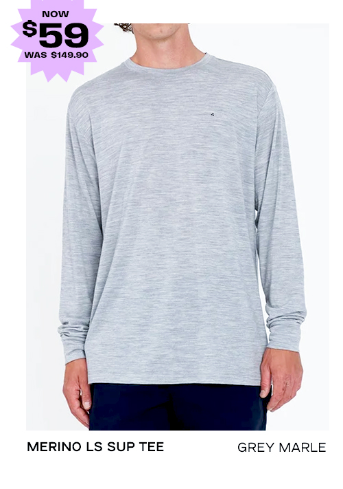 MERINO LS SUP TEE GREY MARLE