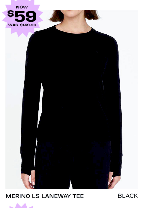 MERINO LS LANEWAY TEE BLACK