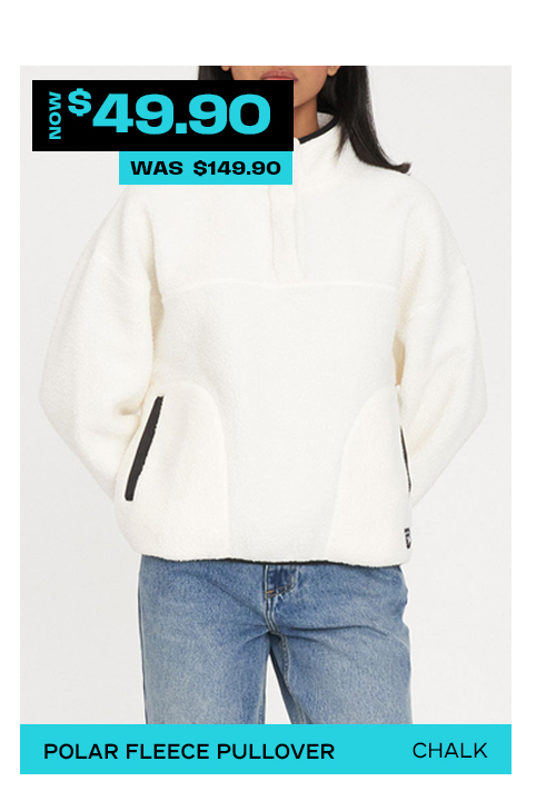 POLAR FLEECE PULLOVER CHALK/BLACK