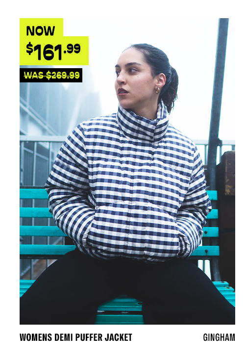 WOMENS DEMI PUFFER JACKET GINGHAM