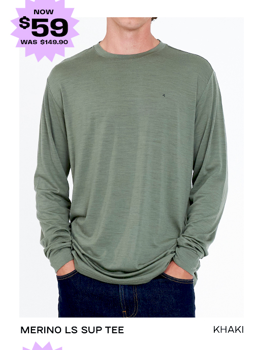 MERINO LS SUP TEE KHAKI