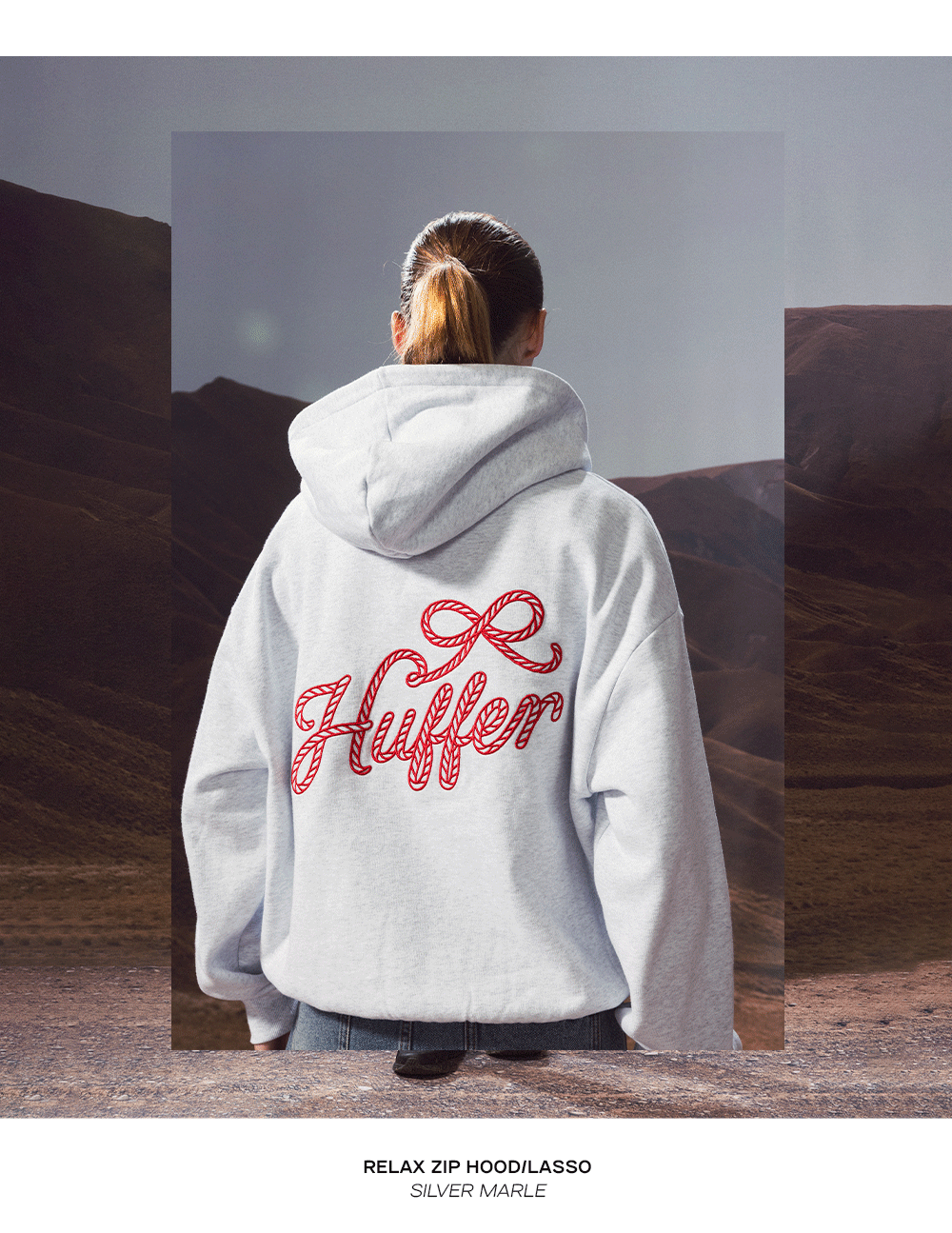 RELAX ZIP HOOD/LASSO SILVER MARLE