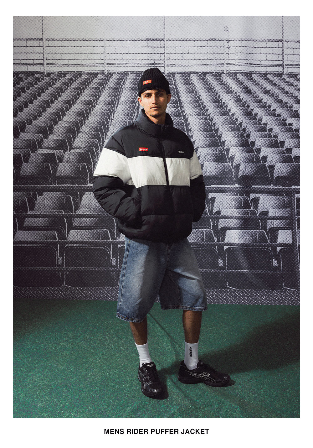 MENS RIDER PUFFER JKT BLACK/CHALK