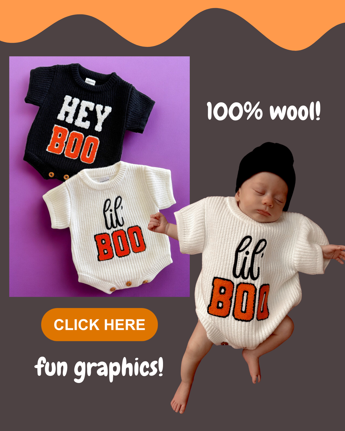 fun graphics! 100% wool!