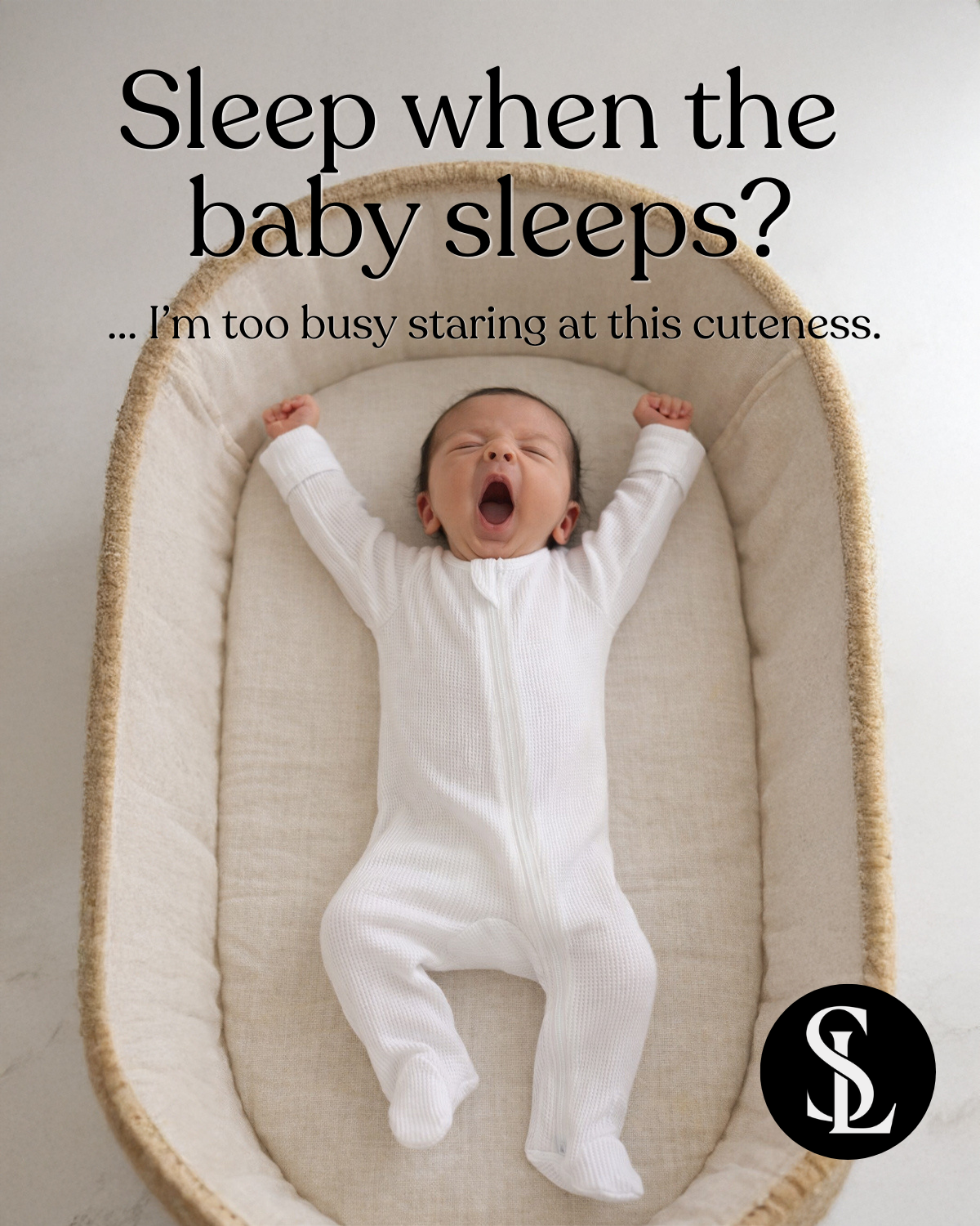 sleep when the baby sleeps? too busy staring at this cuteness