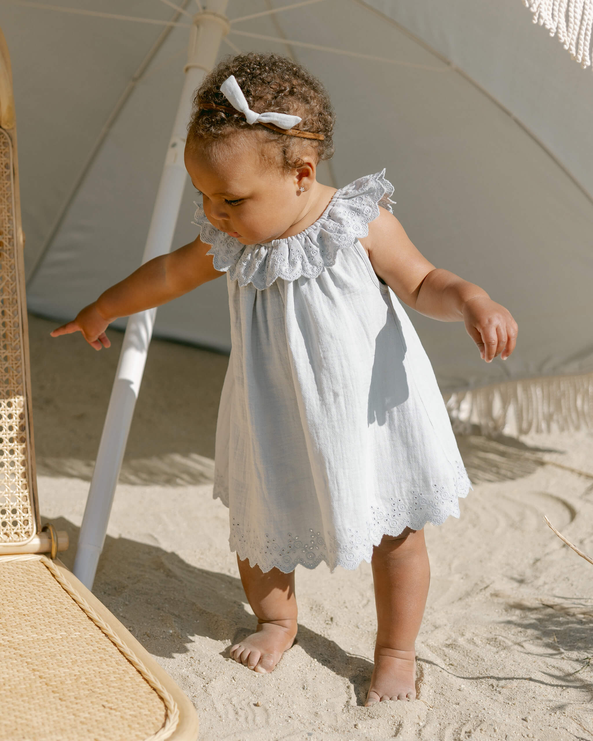 toddler girl on beach