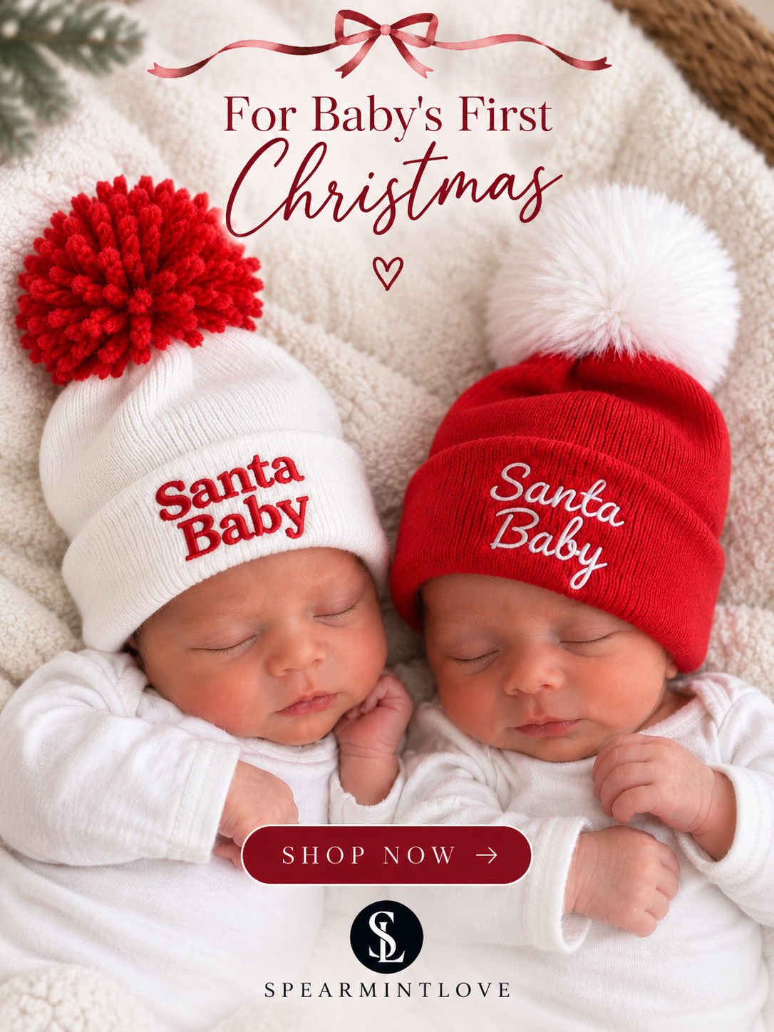 newborn hats for Baby's First Christmas 