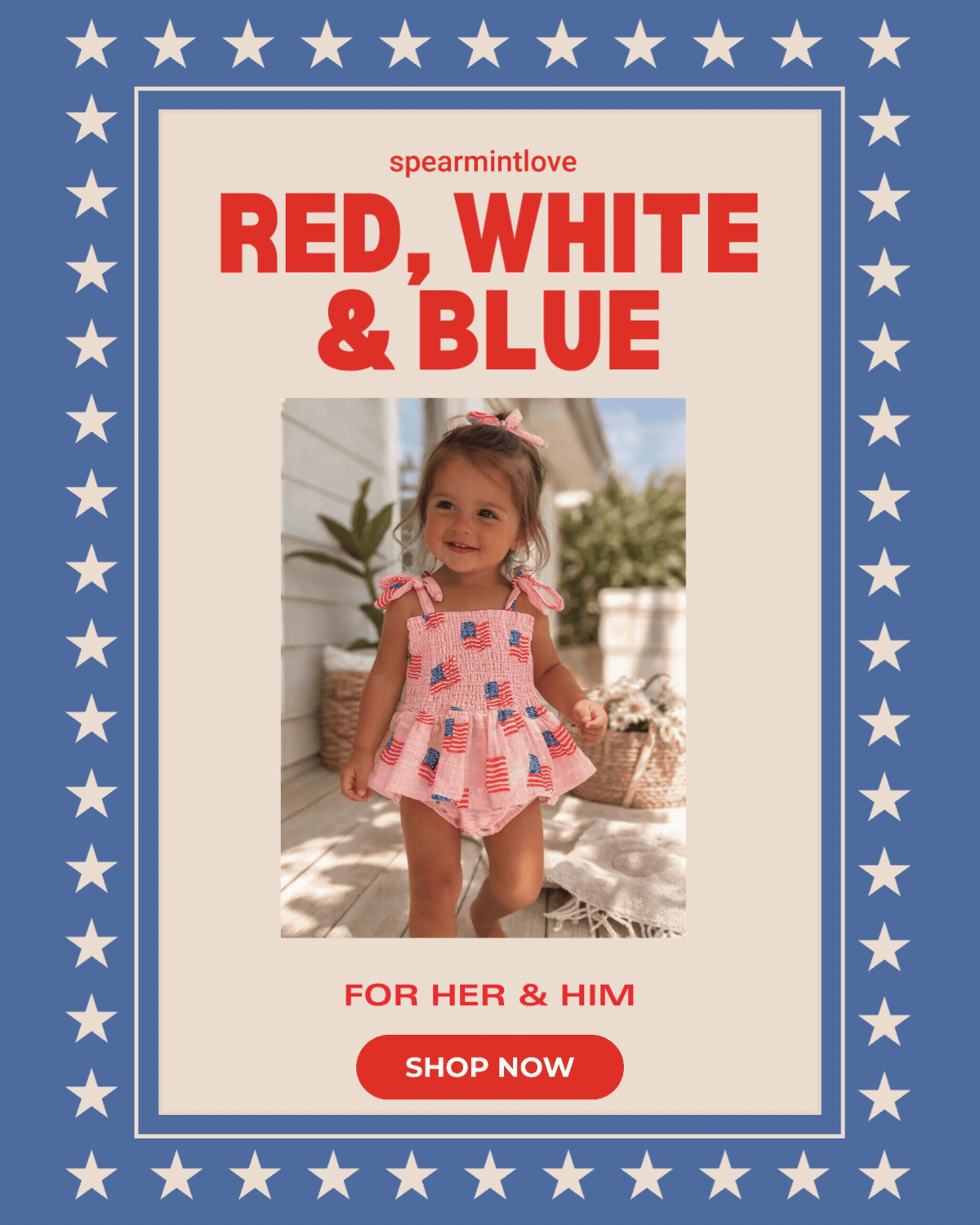red white & blue for her and him!