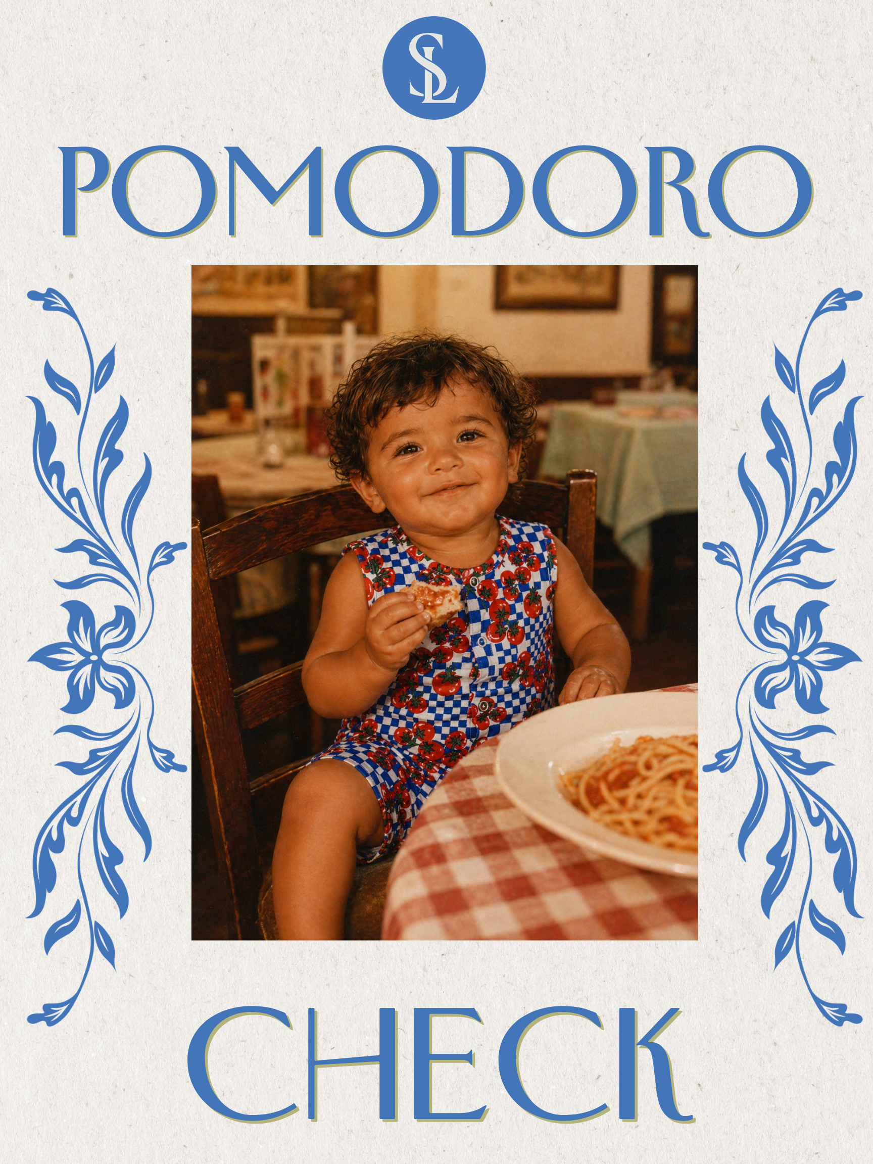 Pomodoro Check Tomato Print - a taste of Italian Summer 