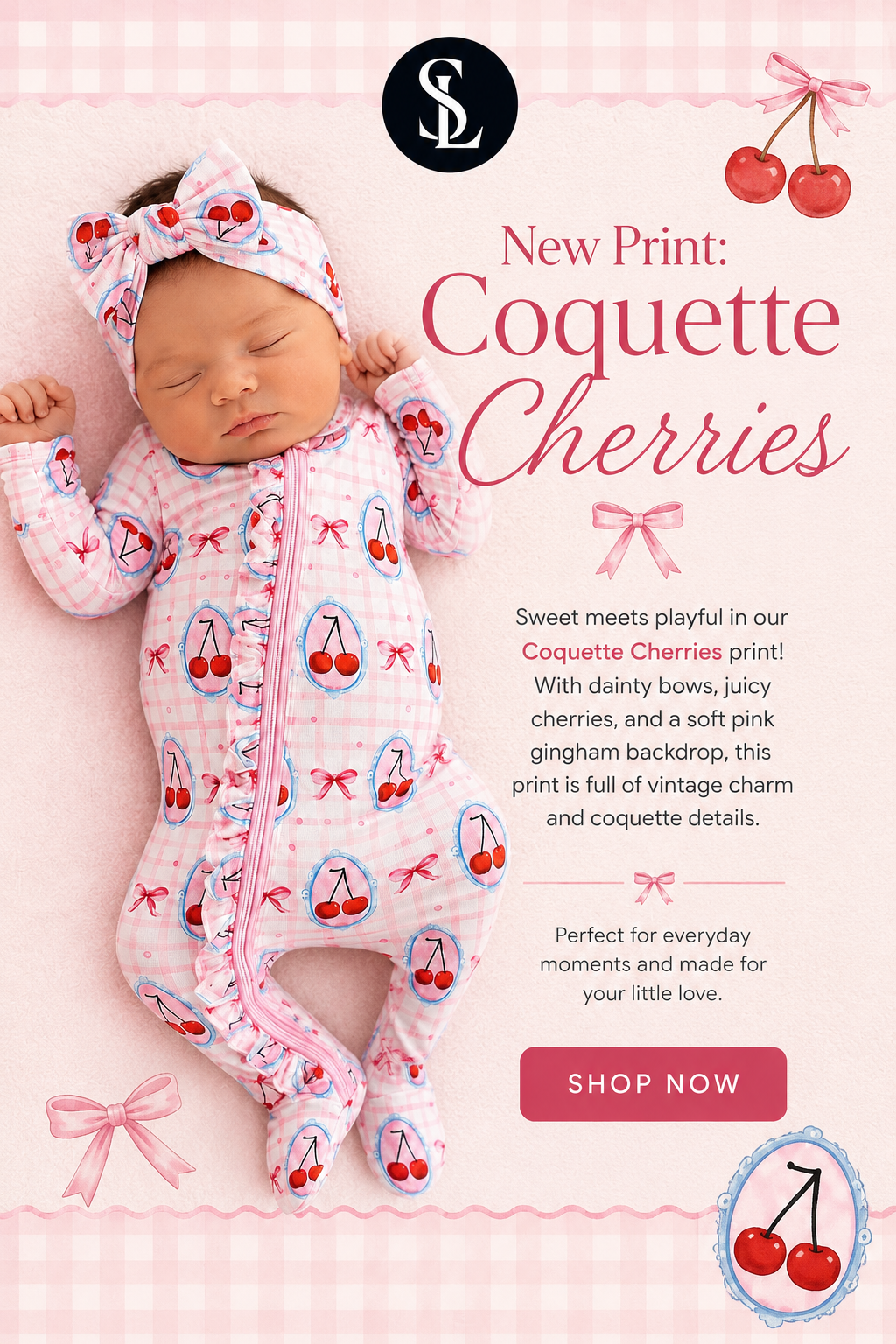 New Coquette Cherries Print