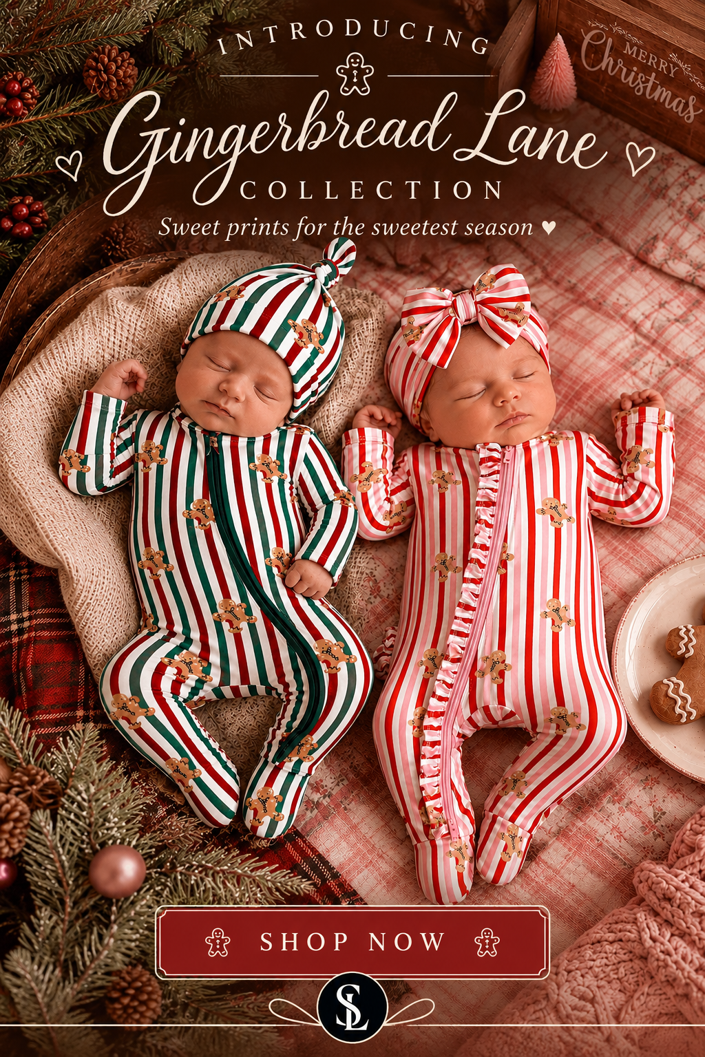 Introducing Gingerbread Lane. Sweet prints for the sweetest season.