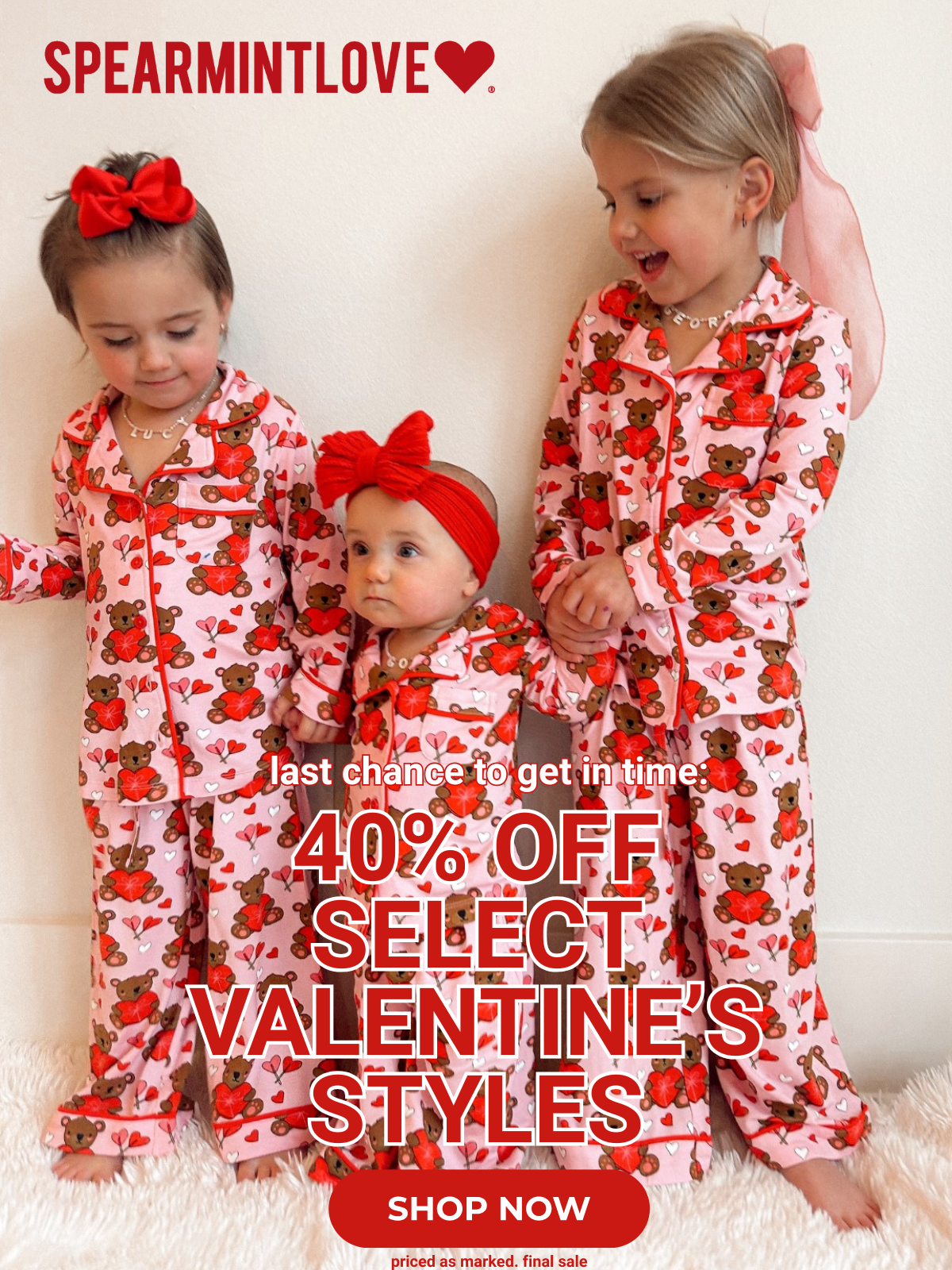 last chance to get 40% off select Valentine's
