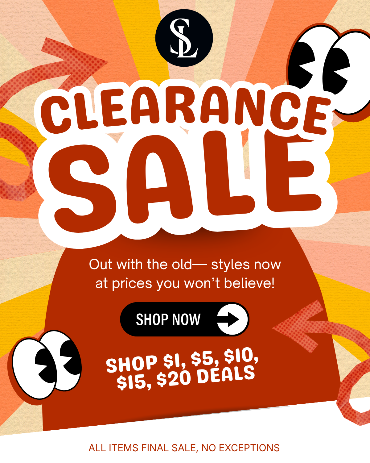 Clearance Sale - Out with the old!