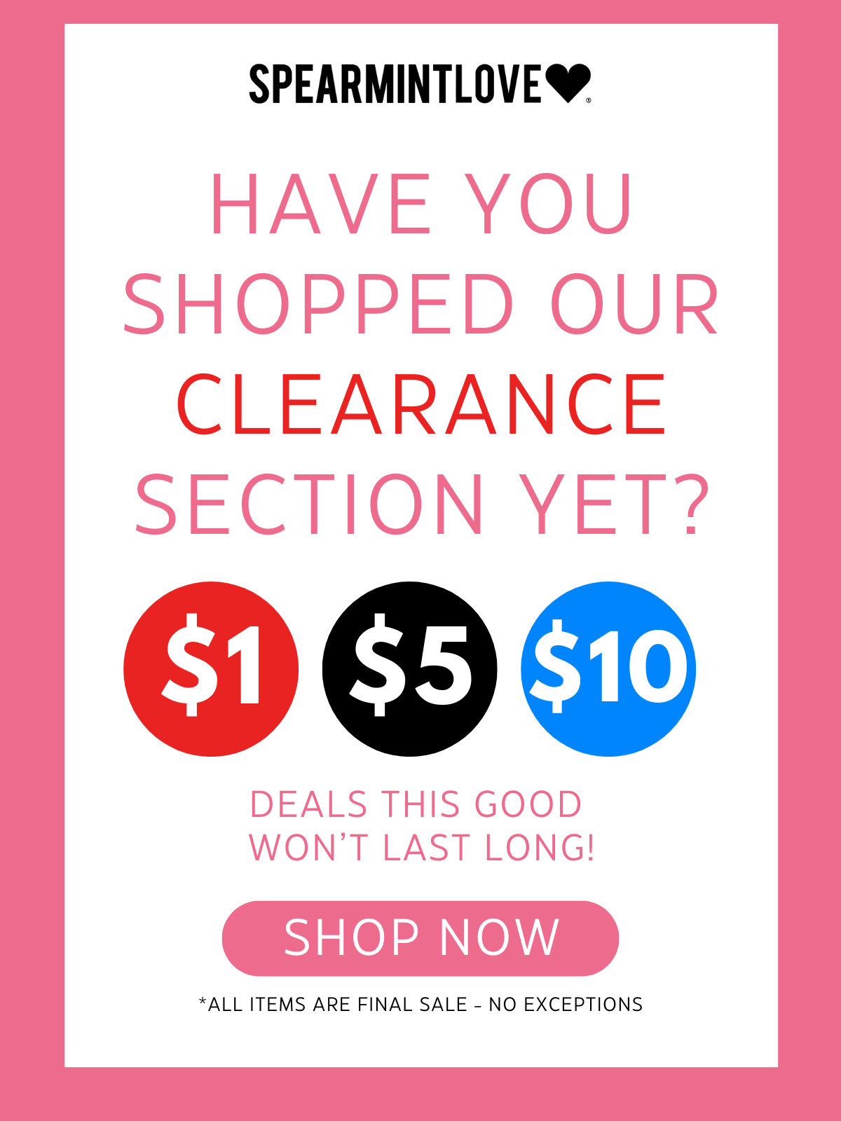 Have you shopped our clearance section yet?