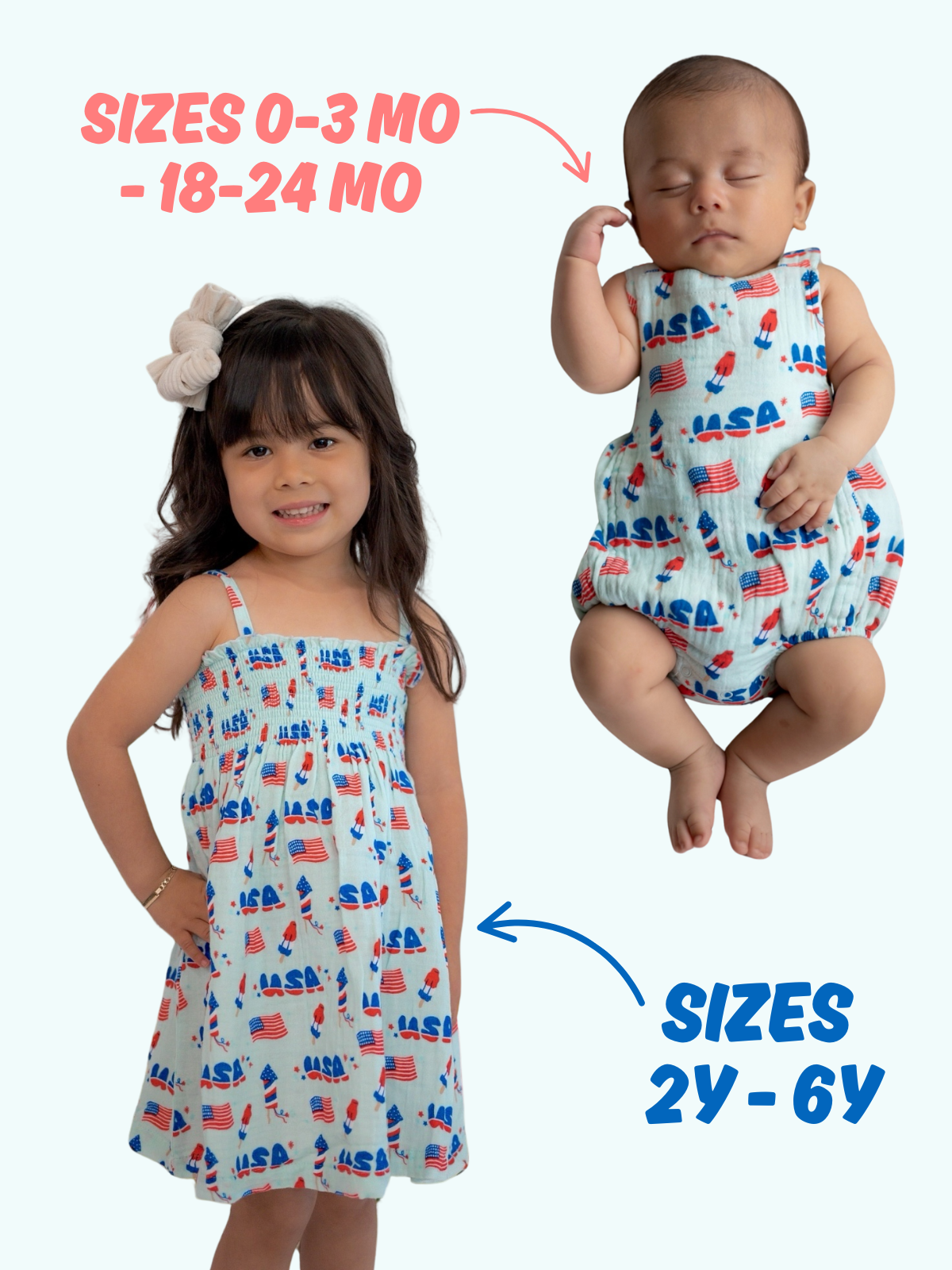 Big and little sibling 4th of july outfits