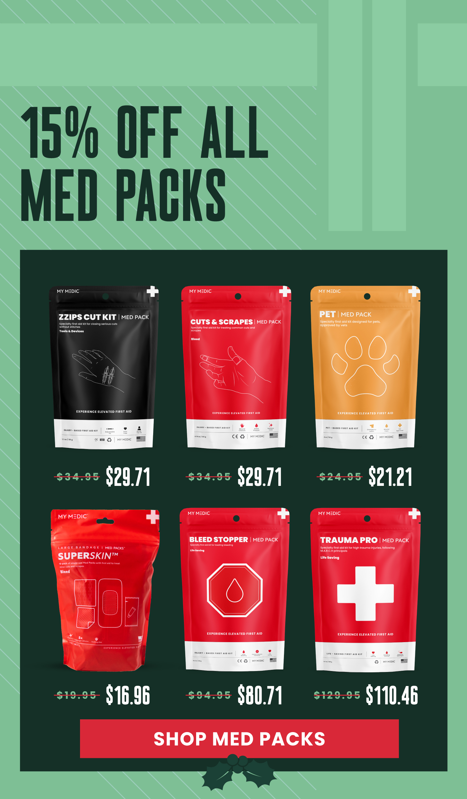 15% MED PACKS 