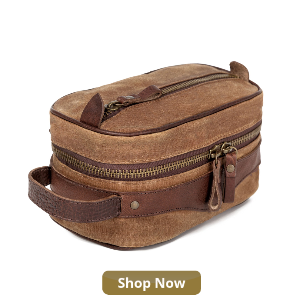 CAMPAIGN WAXED CANVAS SQUARE SHAVE KIT