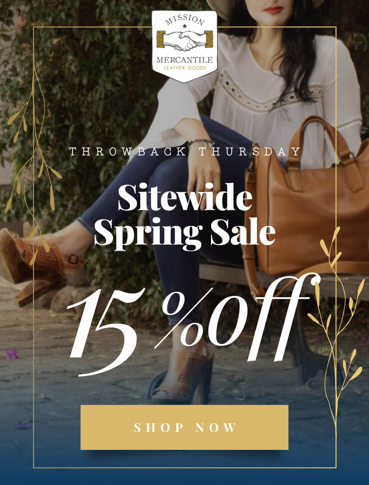 Throwback Thursday Sitewide Spring Sale 15% OFF Shop now