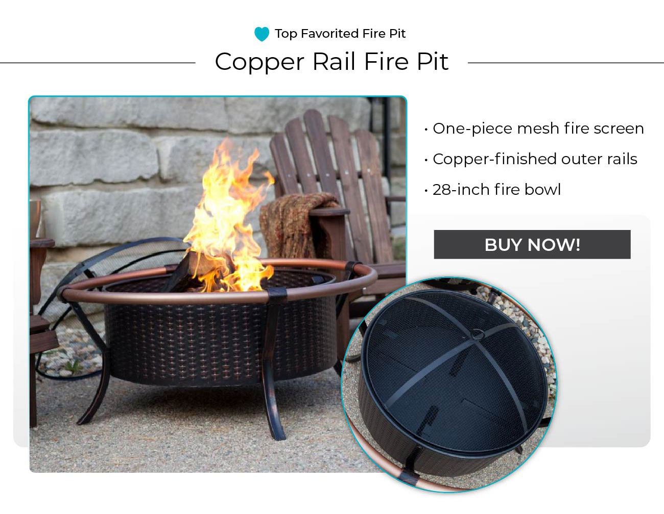 Copper Rail Fire Pit