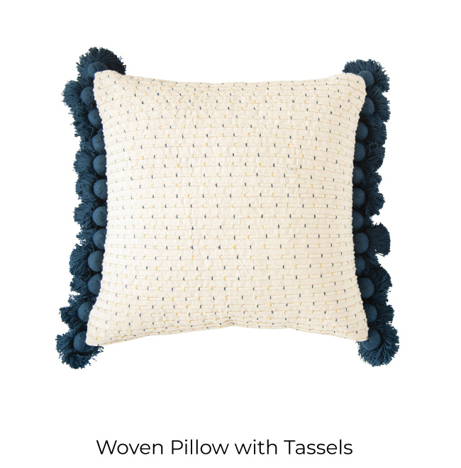 Woven Pillow with Tassels