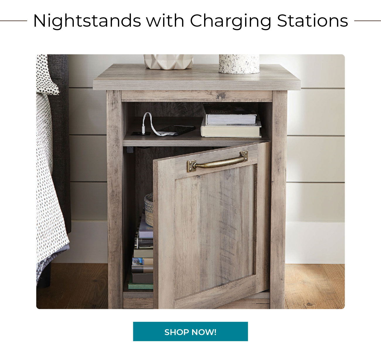 Nightstands with Charging Station 
