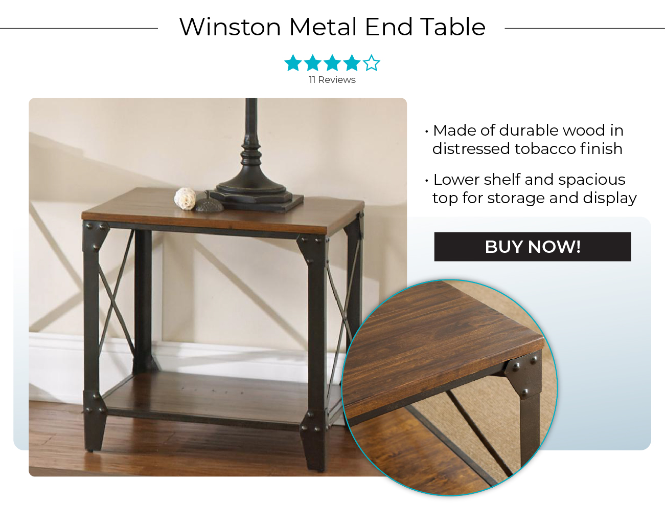Winston Metal End Table 