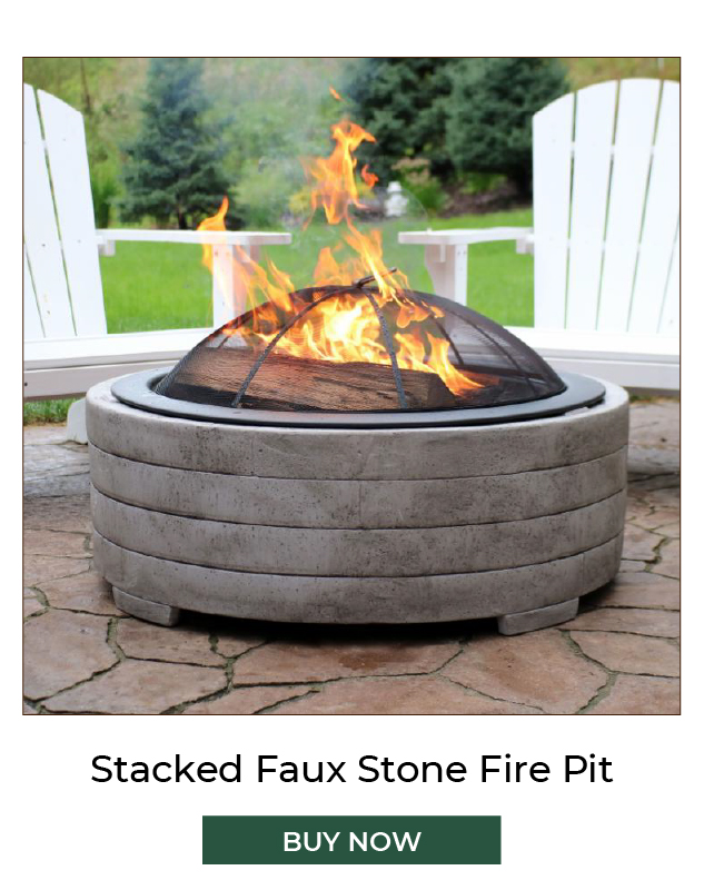 Stacked Faux Stone Fire Pit