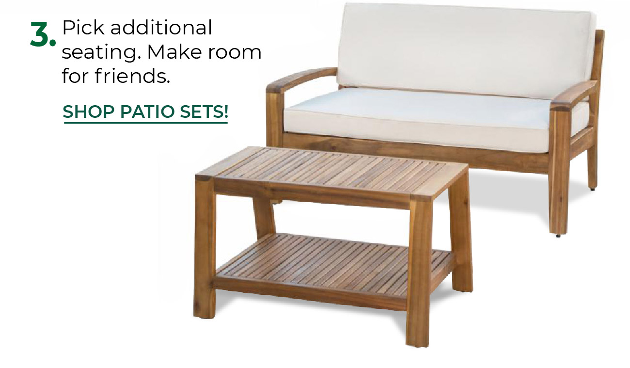 3. 3. Pick additional seating. Make room for friends.