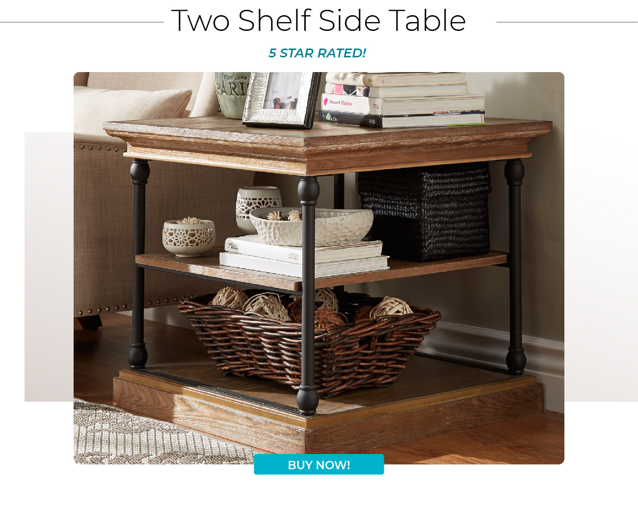 Two Shelf Side Table