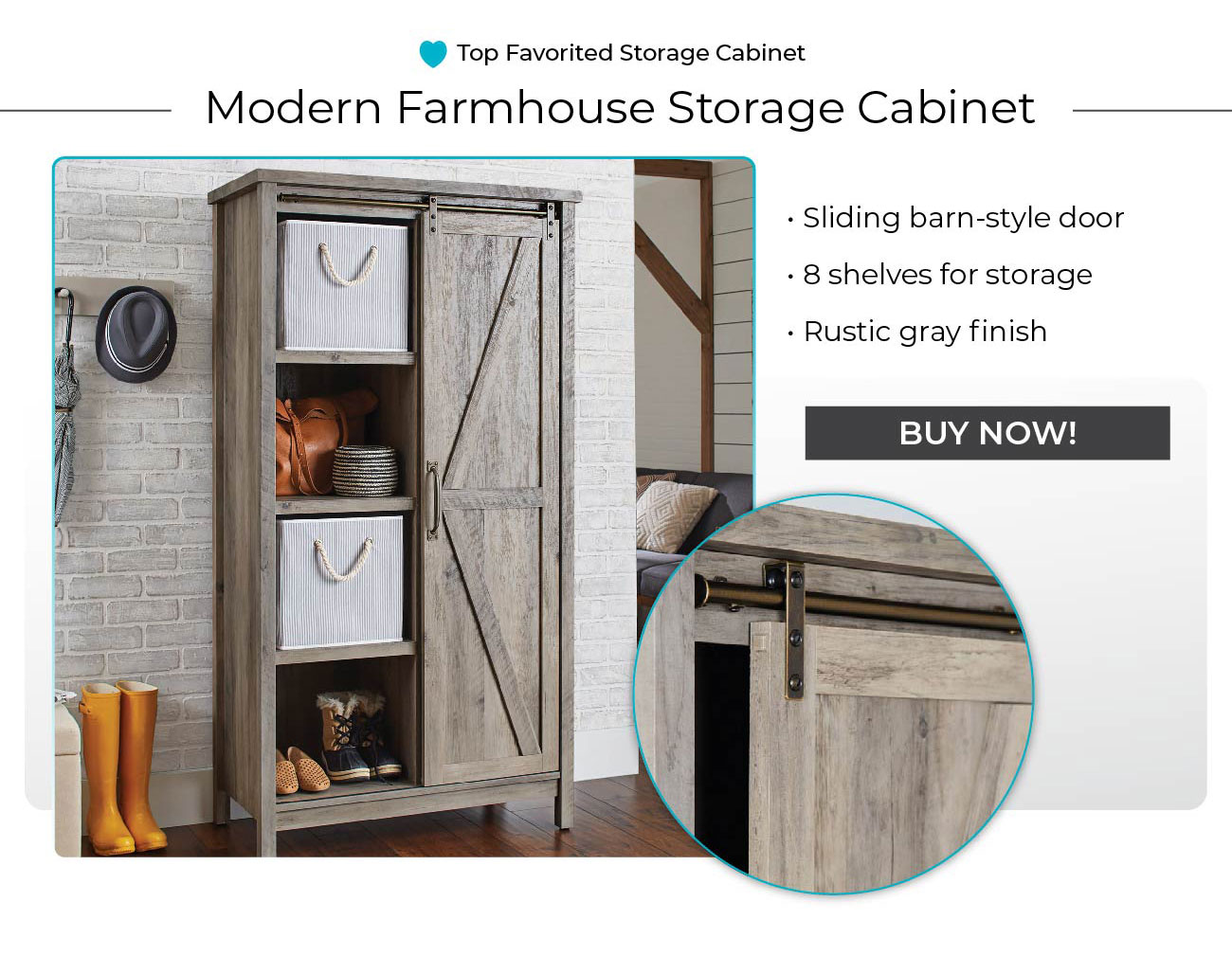 Modern Farmhouse Storage Cabinet