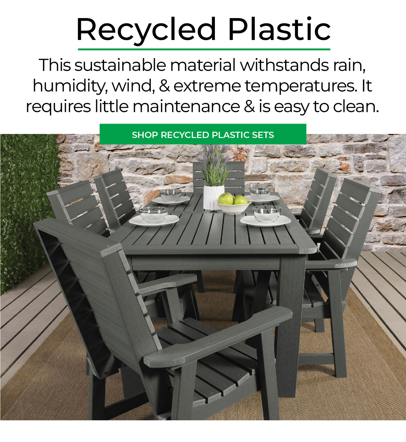 Lowmaintenance patio dining furniture Hayneedle