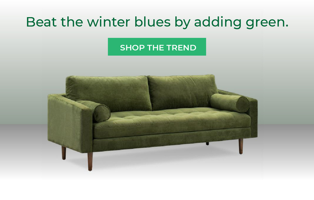 Beat the winter blues by adding green. | Shop the Trend