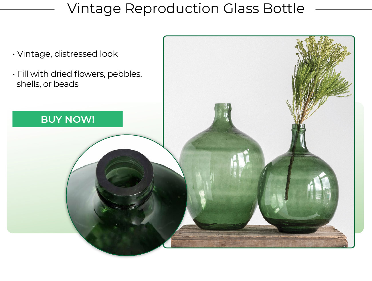 Vintage Reproduction Glass Bottle