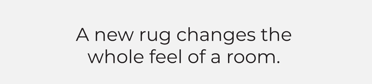 A new rug changes the whole feel of a room.