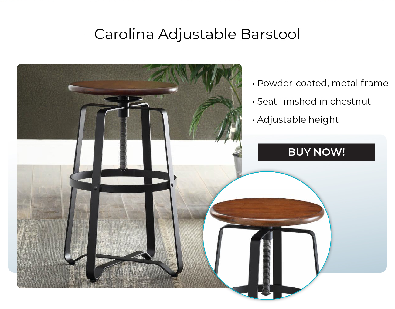 Carolina Adjustable Barstool 