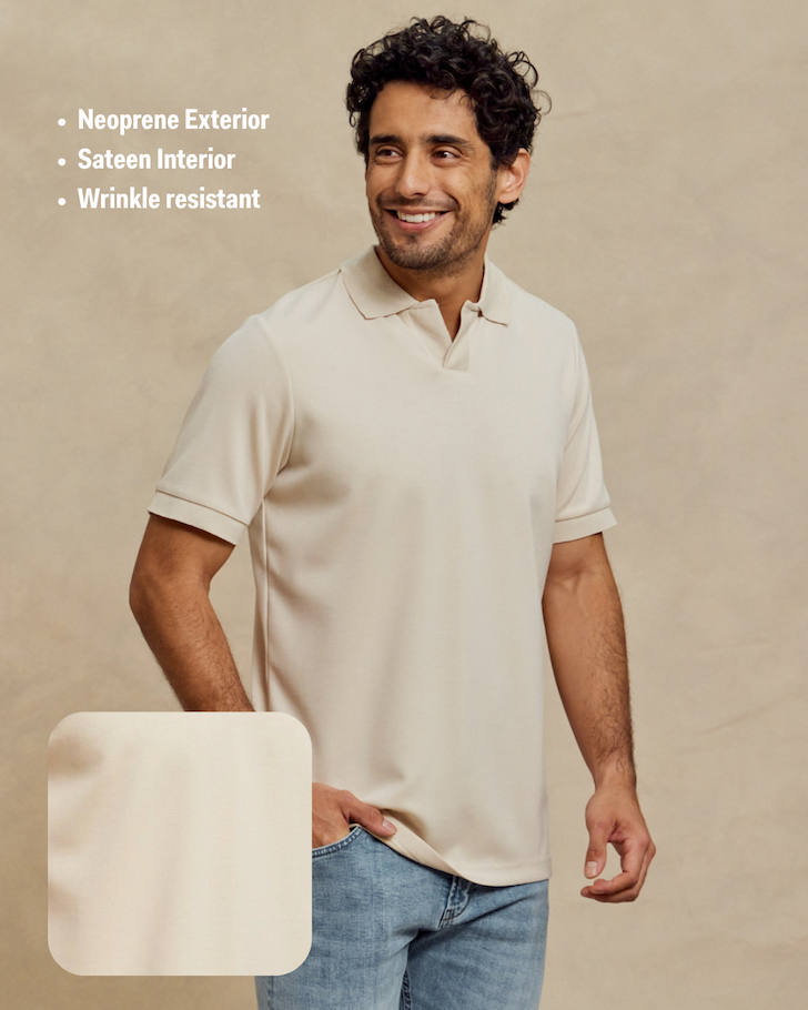 The Yates Sand Washed Double Knit Polo