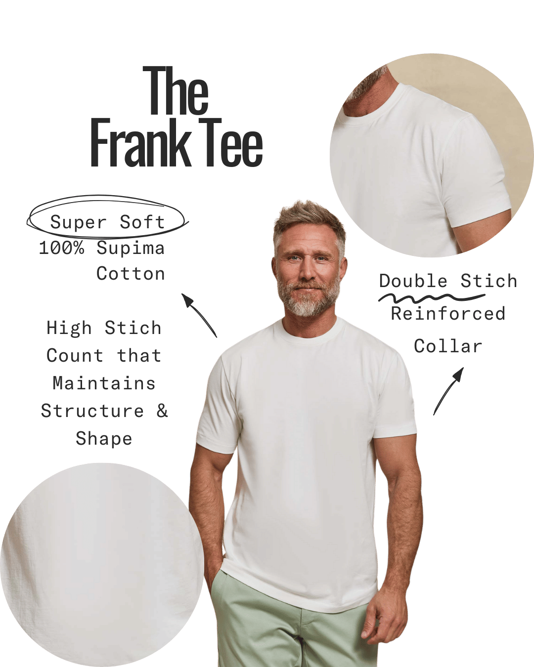 The Frank Crew Neck Tee Features